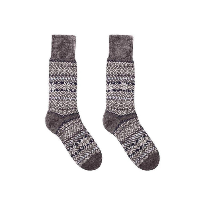 Nordic Merino Wool Socks - Sigrid Charcoal - L