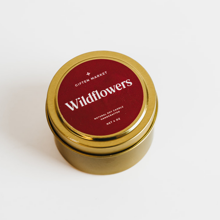 Wildflowers Gold Travel Candle