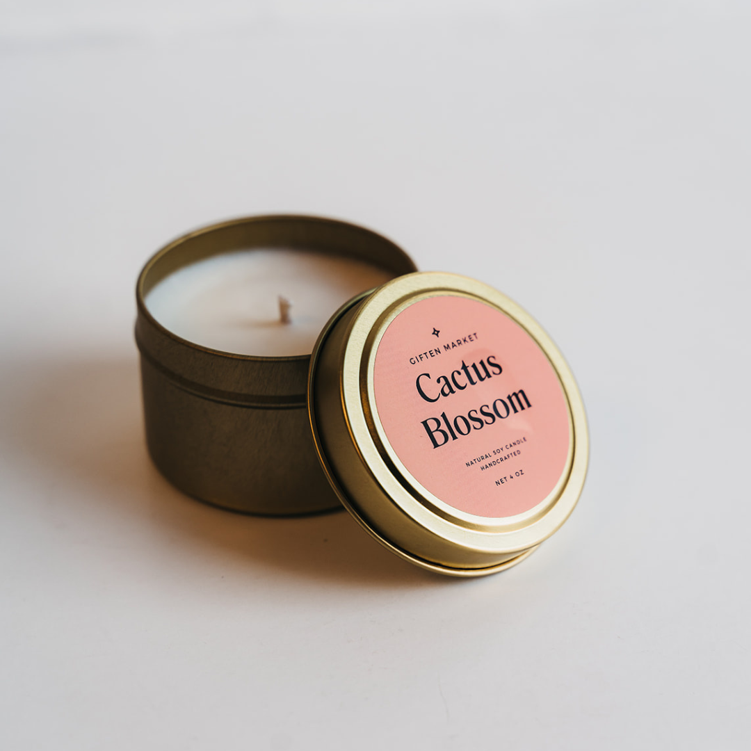 Cactus Blossom Gold Travel Candle