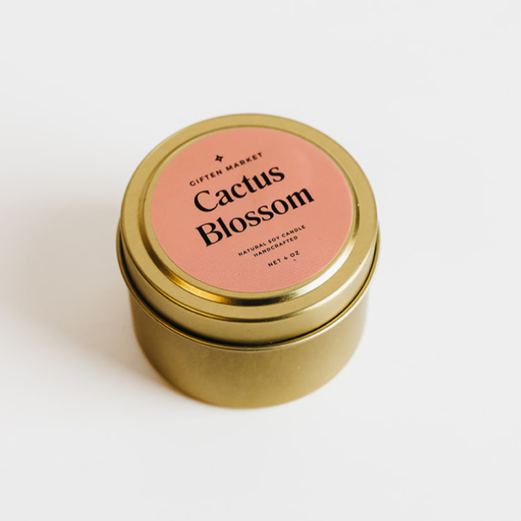 Cactus Blossom Gold Travel Candle