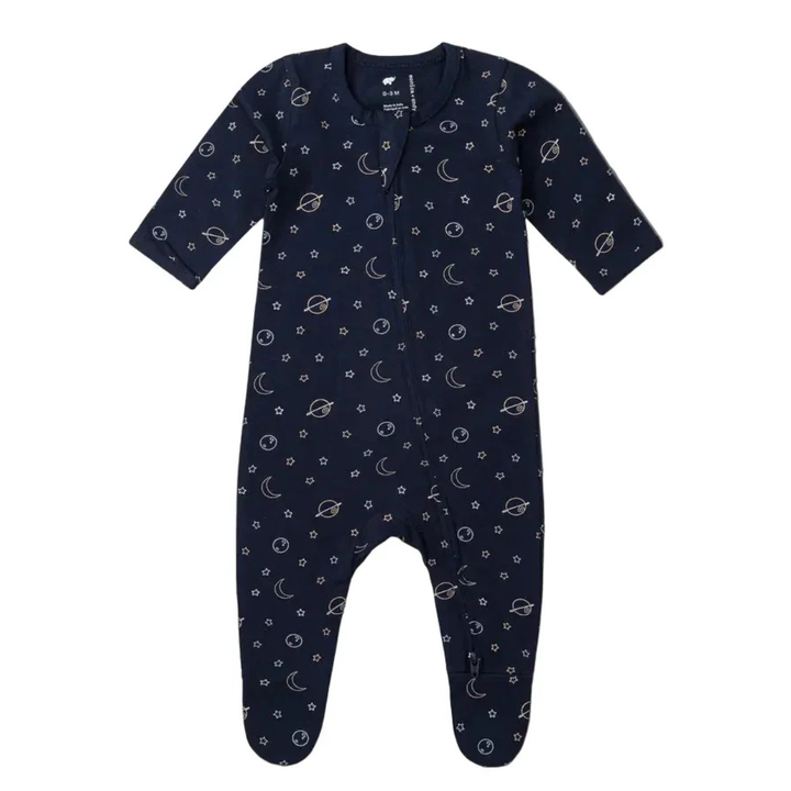 Outerspace Zipper One-Piece Baby Pajamas