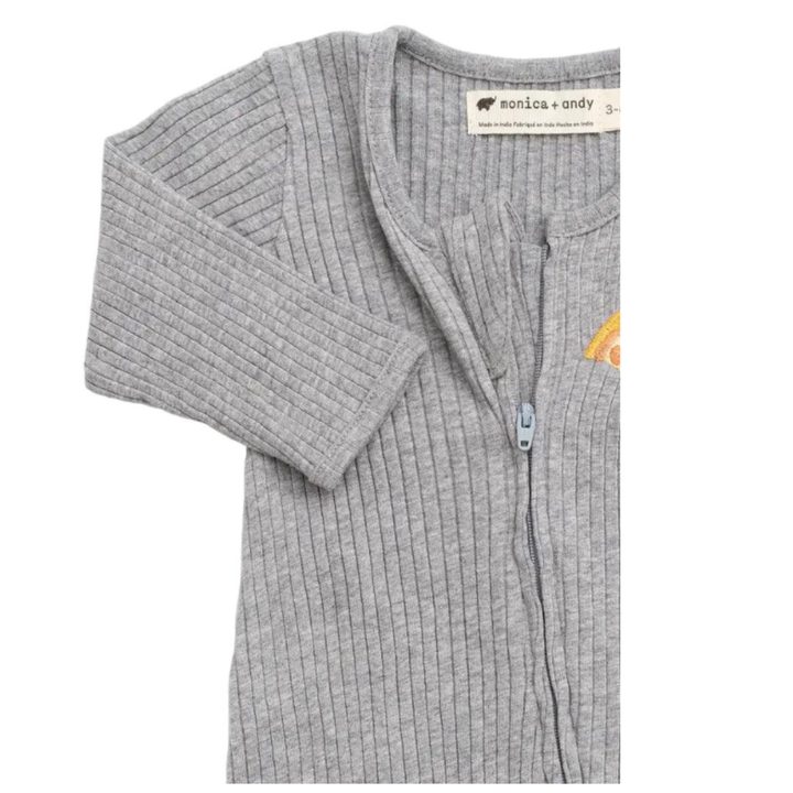 Tiny Pizza Zipper One-Piece Baby Pajamas