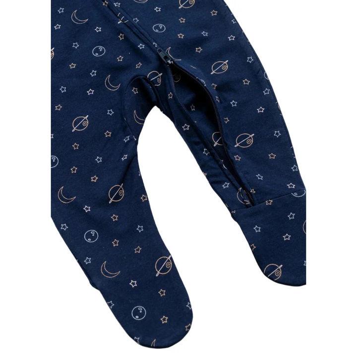 Outerspace Zipper One-Piece Baby Pajamas