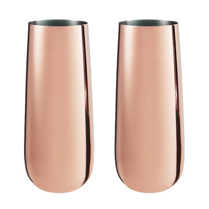 Stemless Copper Champagne Flutes