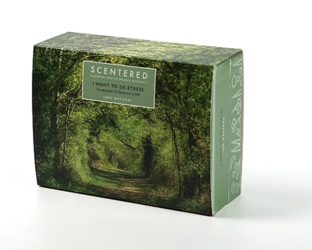 De-Stress Aromatherapy Balm & Candle Gift Set