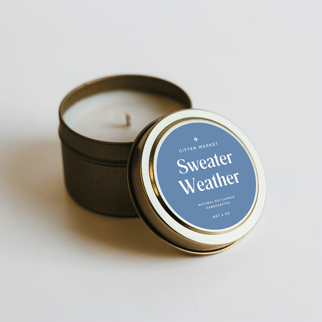 Sweater Weather Gold Travel Candle