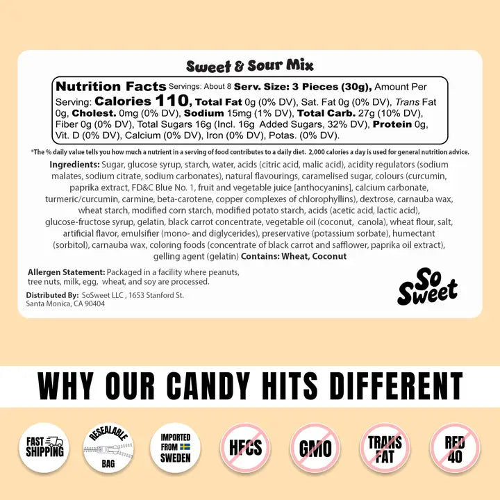 Swedish Candy Sweet & Sour Mix