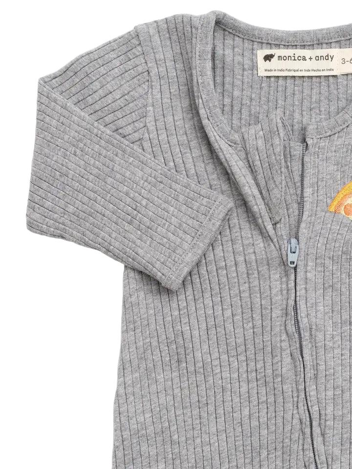 Tiny Pizza Zipper One-Piece Baby Pajamas