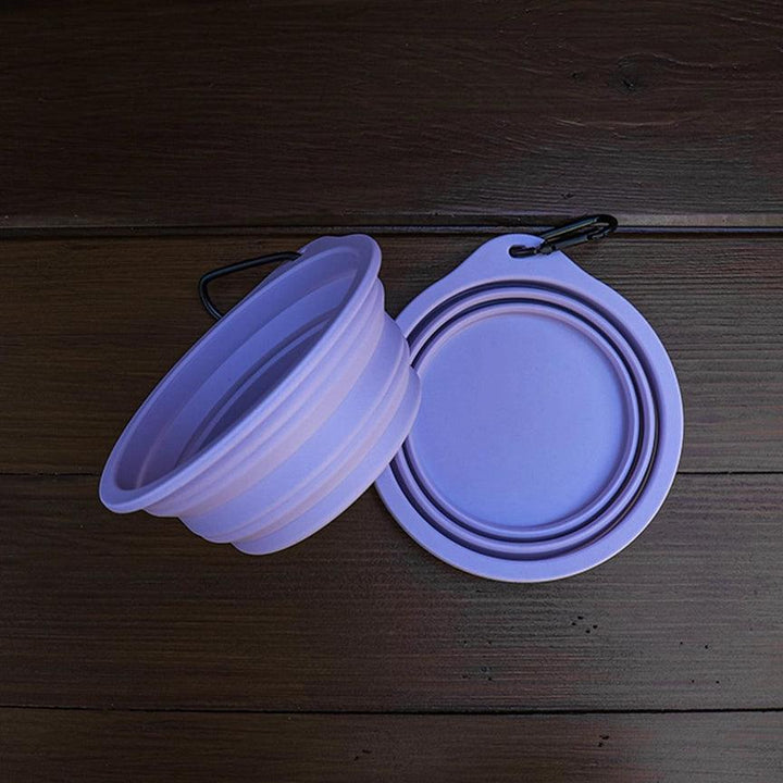 Silicone Collapsible Dog Bowl - Purple