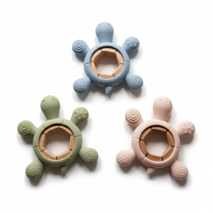 Turtle Wood & Silicone Teether