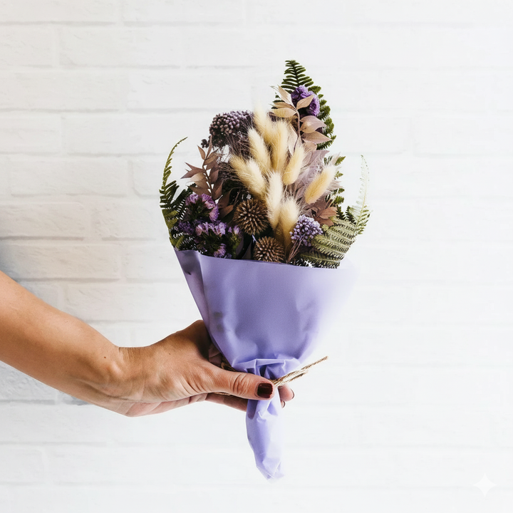 Violet Dried Flower Mini Bouquet