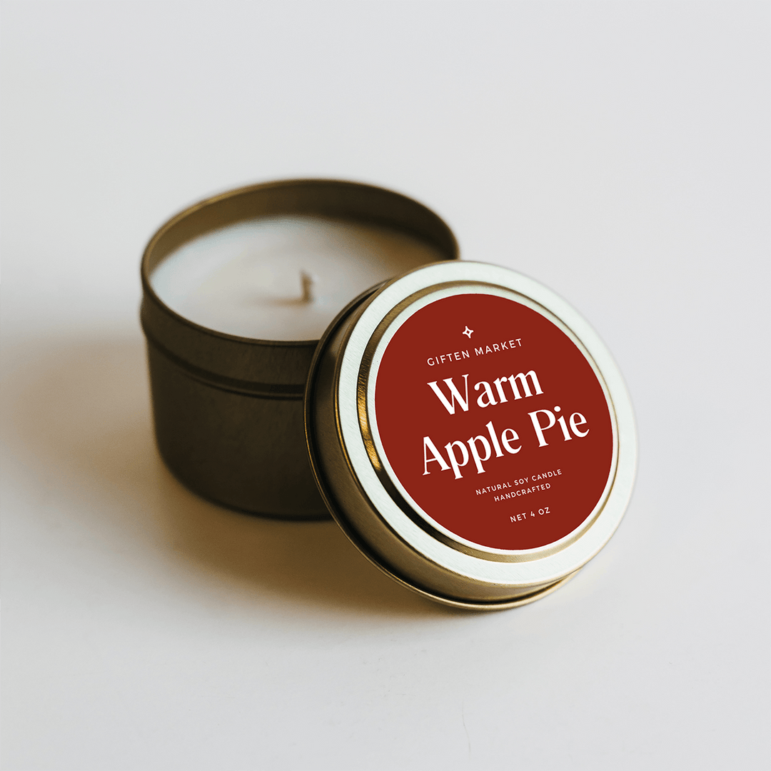 Warm Apple Pie Gold Travel Candle