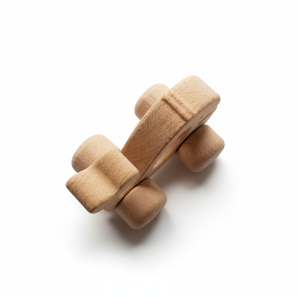 Wooden Whale Push Car Teether