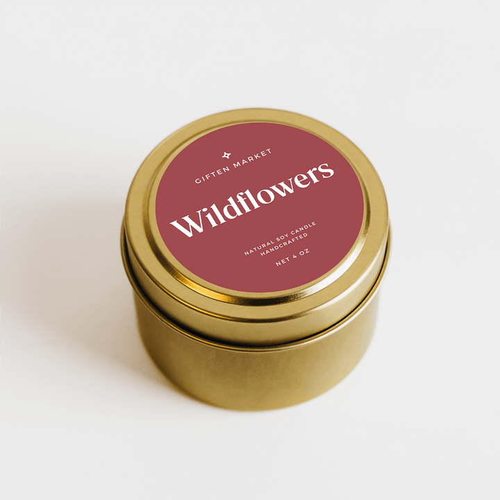 Wildflowers Gold Travel Candle