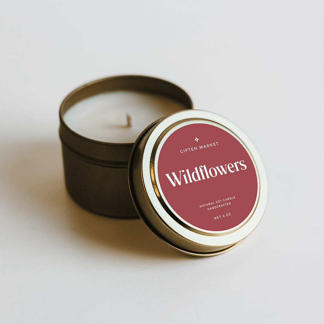 Wildflowers Gold Travel Candle