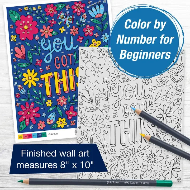 Color By Number Hanging Wall Art Kit - You Got This