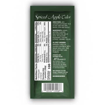 Spiced apple cider packet, second view