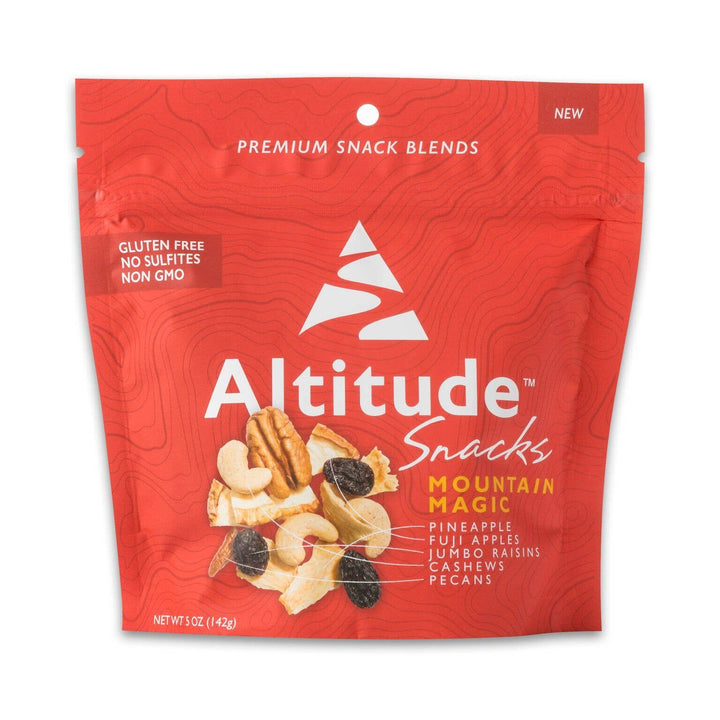Altitude Snacks Mountain Magic trail mix red 5 oz pouch on white