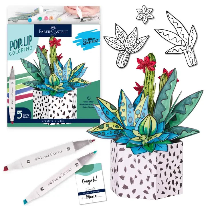 Adult Pop-Up Coloring Bouquet - Succulents - Giften Market