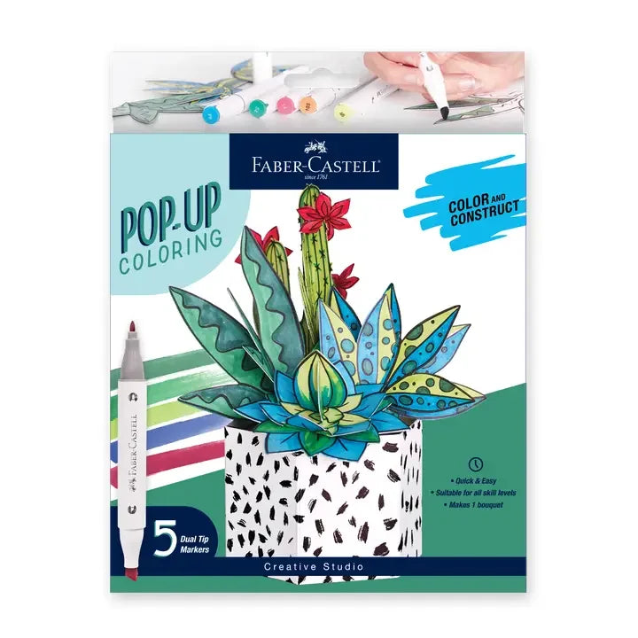 Adult Pop-Up Coloring Bouquet - Succulents - Giften Market
