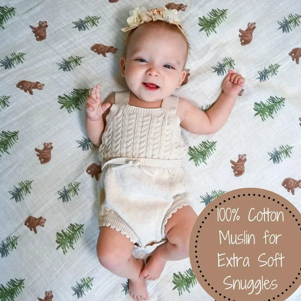 Bear Cub Baby Muslin Swaddle Blanket - Giften Market