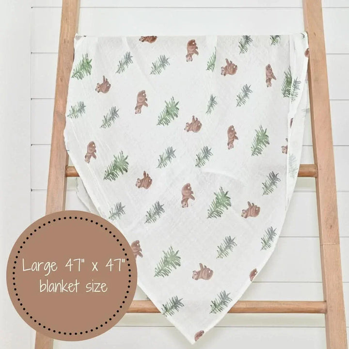 Bear Cub Baby Muslin Swaddle Blanket - Giften Market