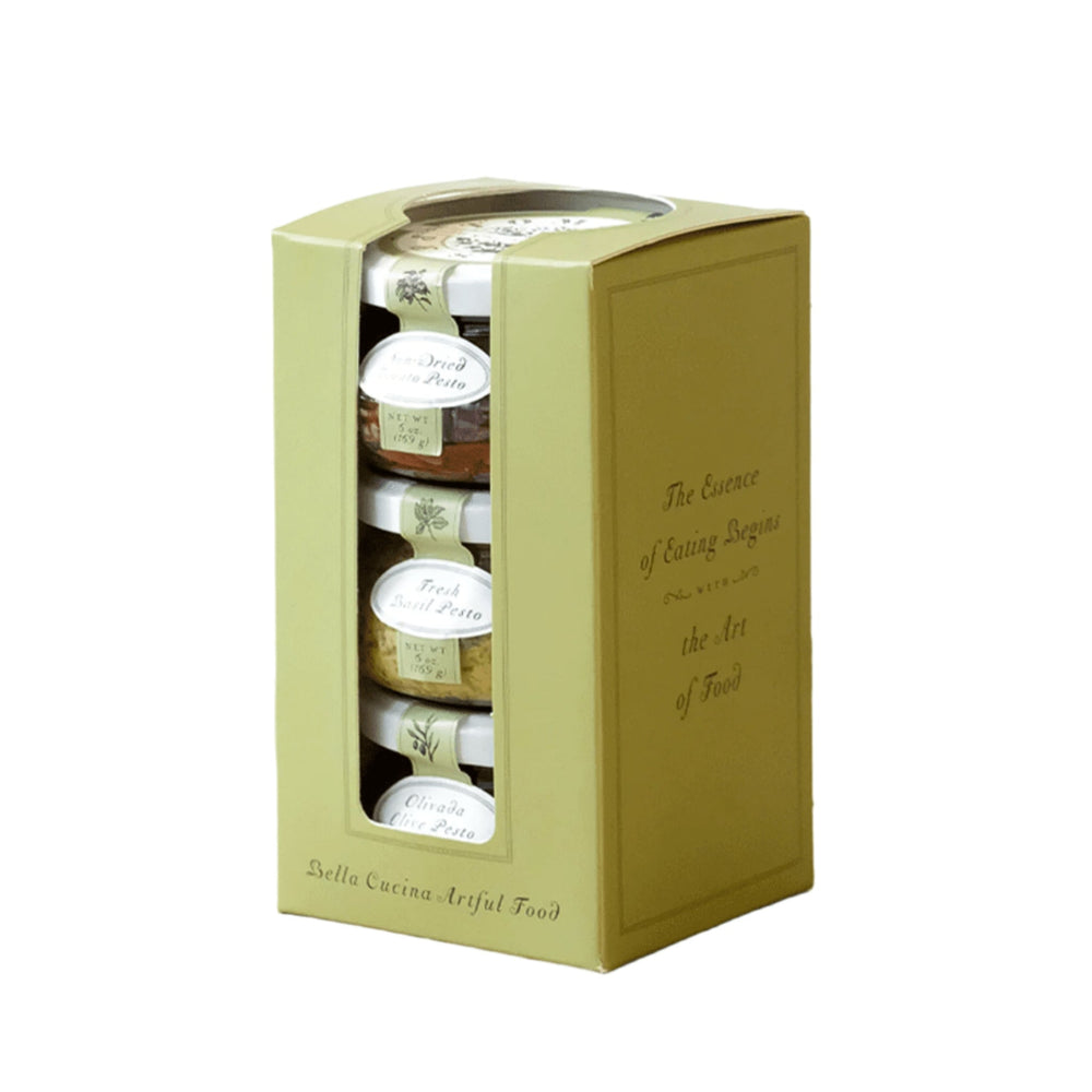 Bella Cucina Pesto Classic Collection Gift Set, three jars in a green gift box