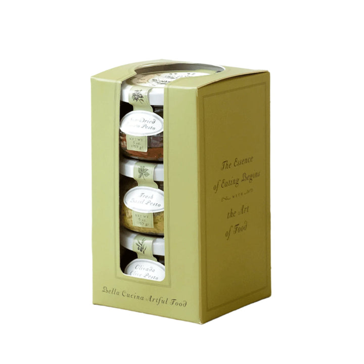 Bella Cucina Pesto Classic Collection Gift Set, three jars in a green gift box