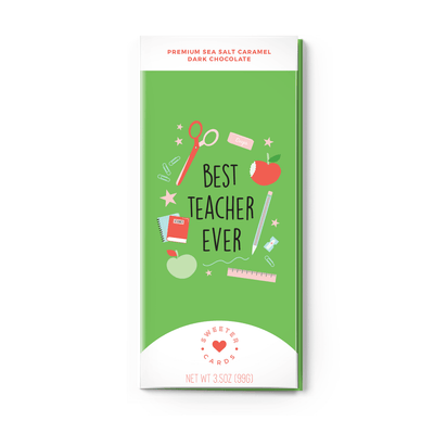 Best Teacher Ever Card With Chocolate Bar Inside - Giften Market