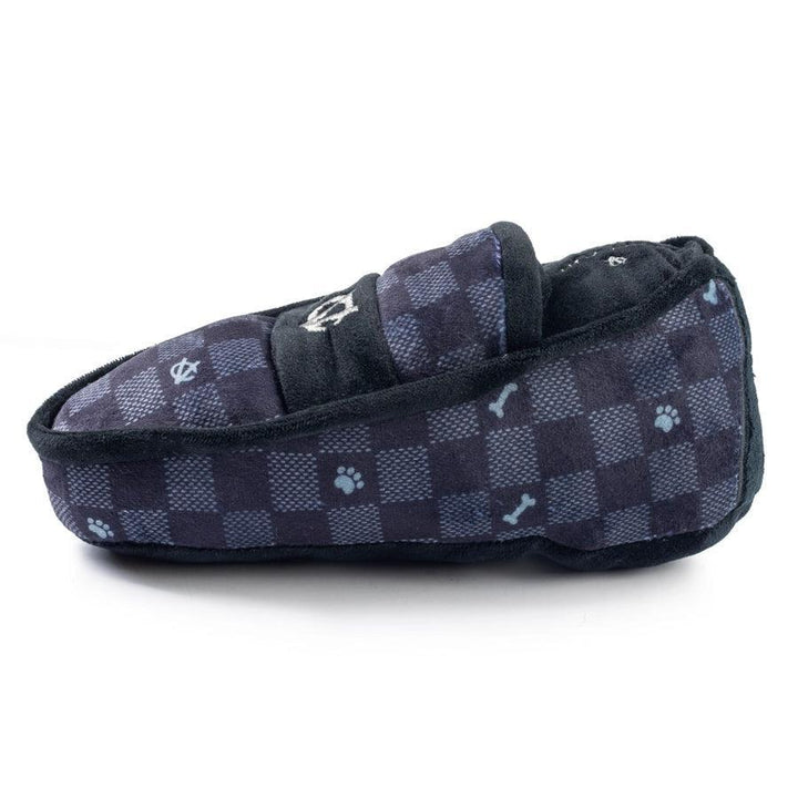 Black Checker Chewy Vuiton Loafer - Squeaker Dog Toy - Giften Market