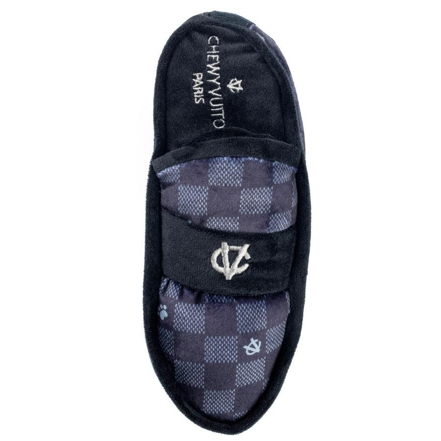 Black Checker Chewy Vuiton Loafer - Squeaker Dog Toy - Giften Market
