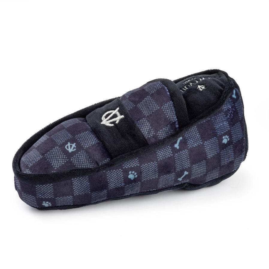 Black Checker Chewy Vuiton Loafer - Squeaker Dog Toy - Giften Market