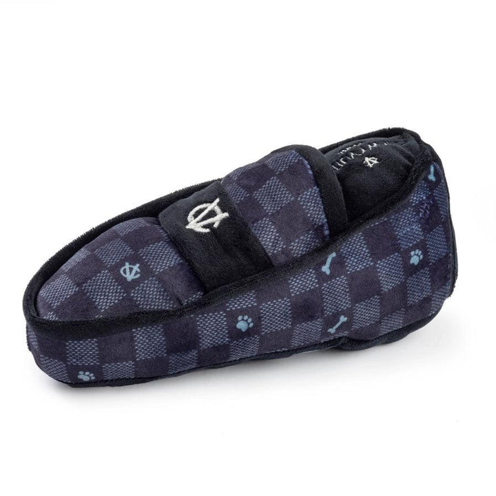 Black Checker Chewy Vuiton Loafer - Squeaker Dog Toy - Giften Market