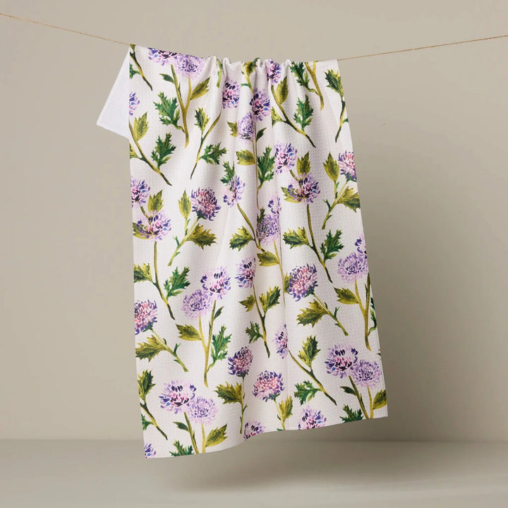 Blooming Thistle Tea Towel