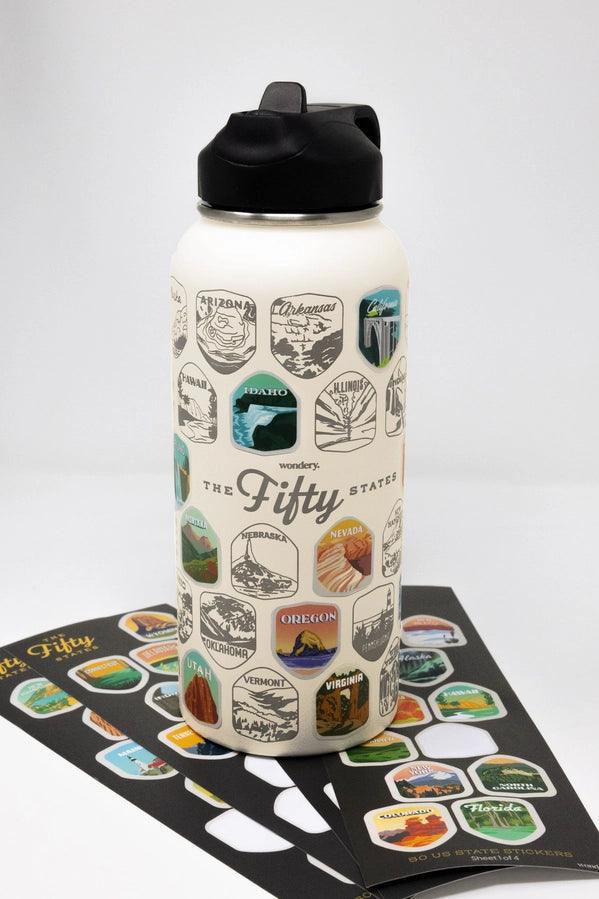 Bucket List Water Bottle: 50 States - Giften Market