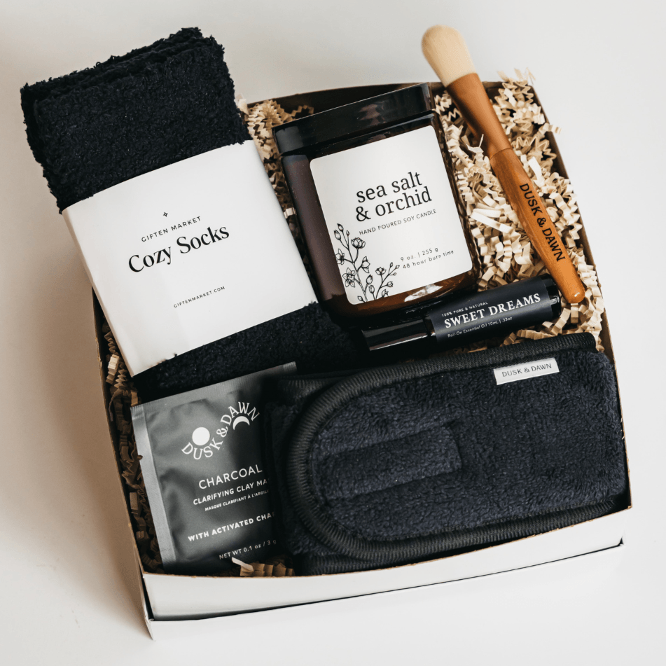 Calm & Cozy Gift Basket - Charcoal - Giften Market