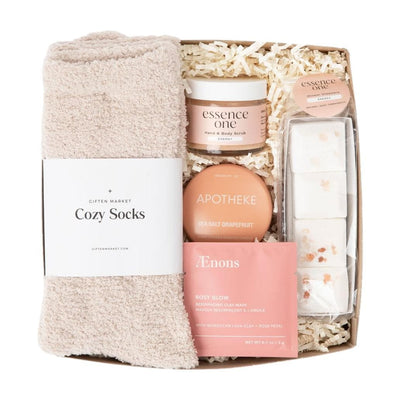 Calm & Cozy Gift Basket - Rosy Glow - Giften Market