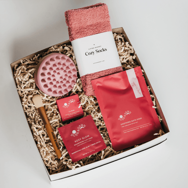 Calm & Cozy Gift Basket - Rosy Glow - Giften Market