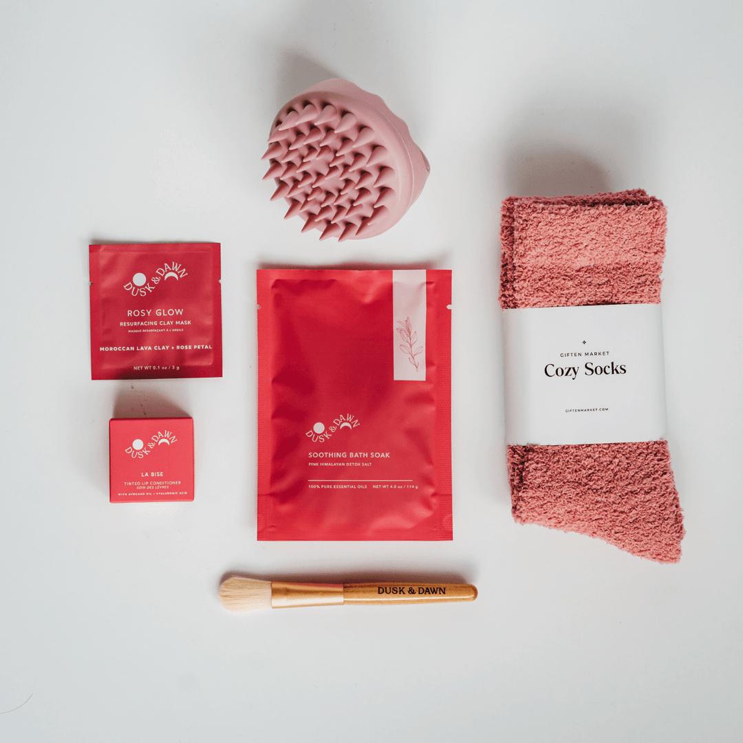 Calm & Cozy Gift Basket - Rosy Glow - Giften Market
