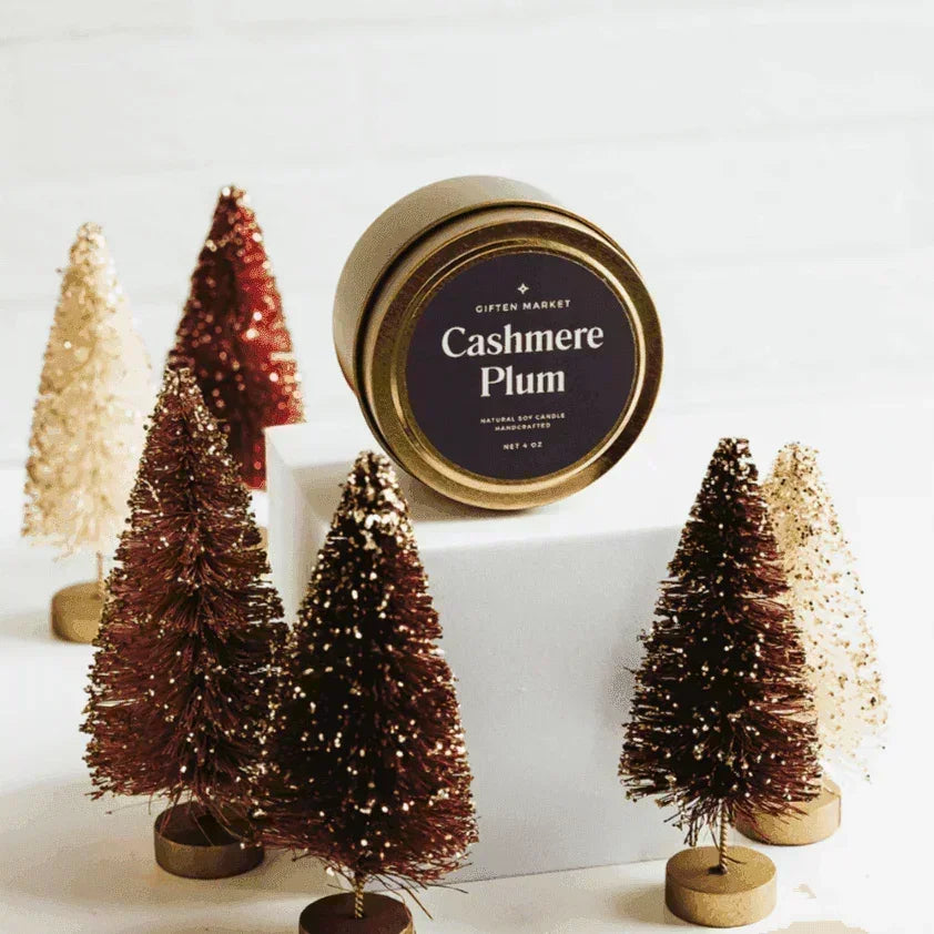 Cashmere Plum Gold Travel Candle - Giften Market