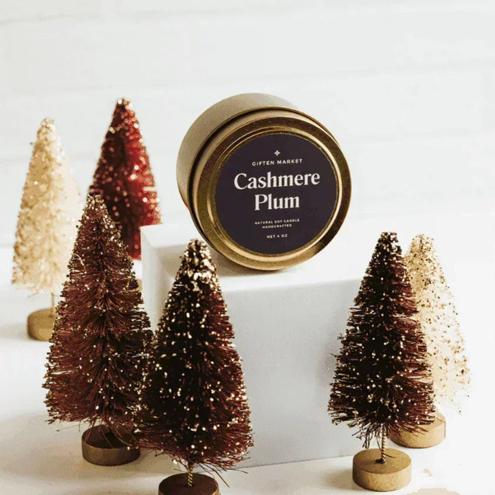 Cashmere Plum Gold Travel Candle - Giften Market