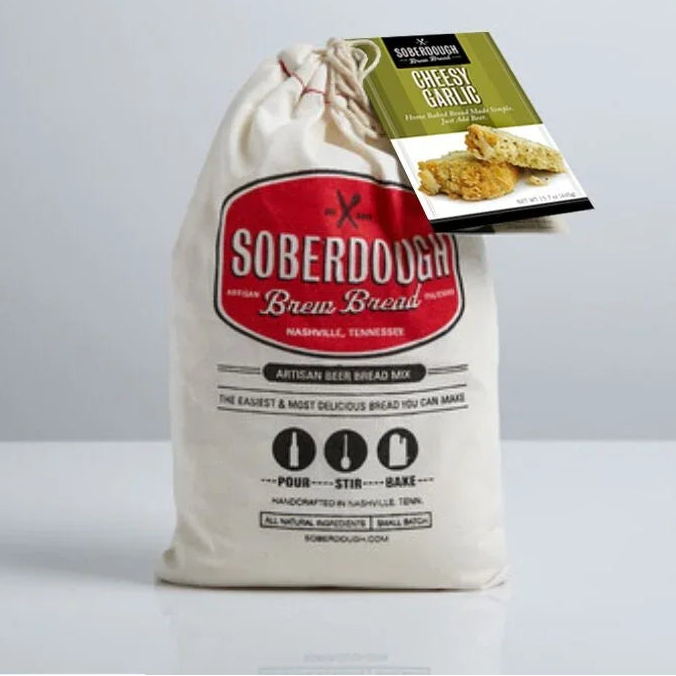 Cheesy Garlic Brew Bread Mix with garlic, herbs, and cheese ingredients.