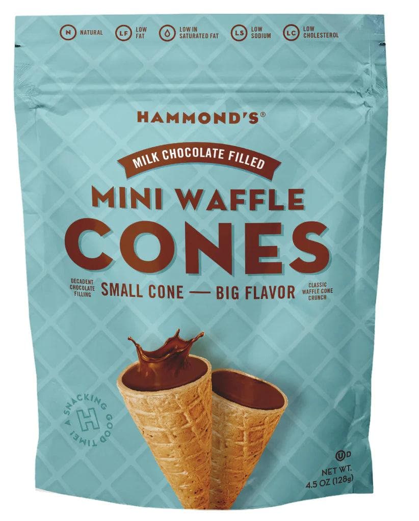 Wholesale Tiny Bites Mini Waffle Cones, White Chocolate