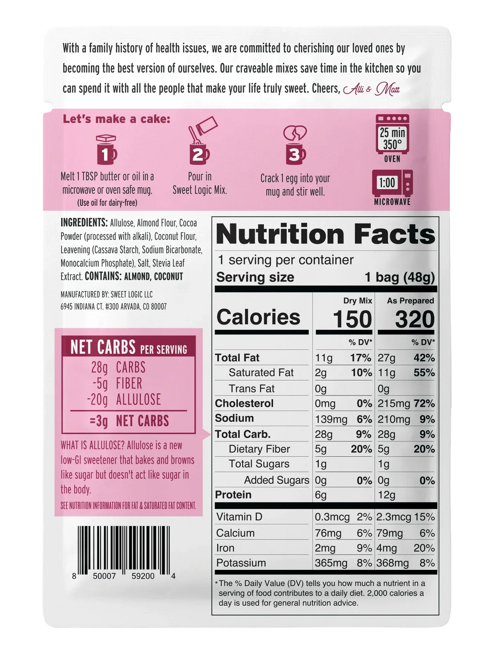 Chocolate Quick Mug Cake Mix - Giften Market