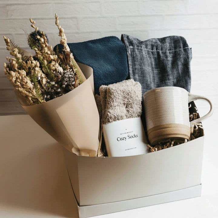 Comfort & Care Gift Box - Cream + Blue