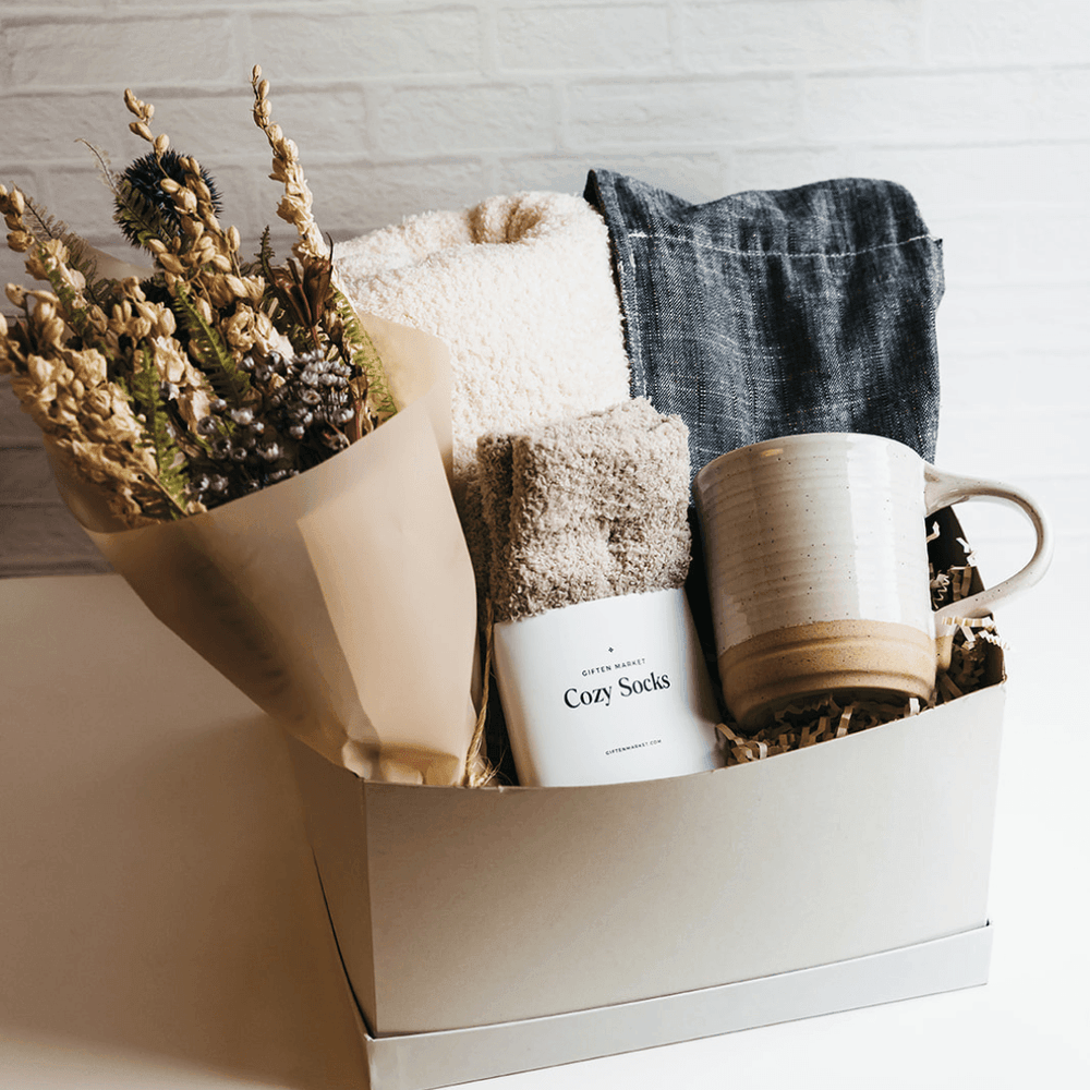 Comfort & Care Gift Box - Cream + Blue - Giften Market