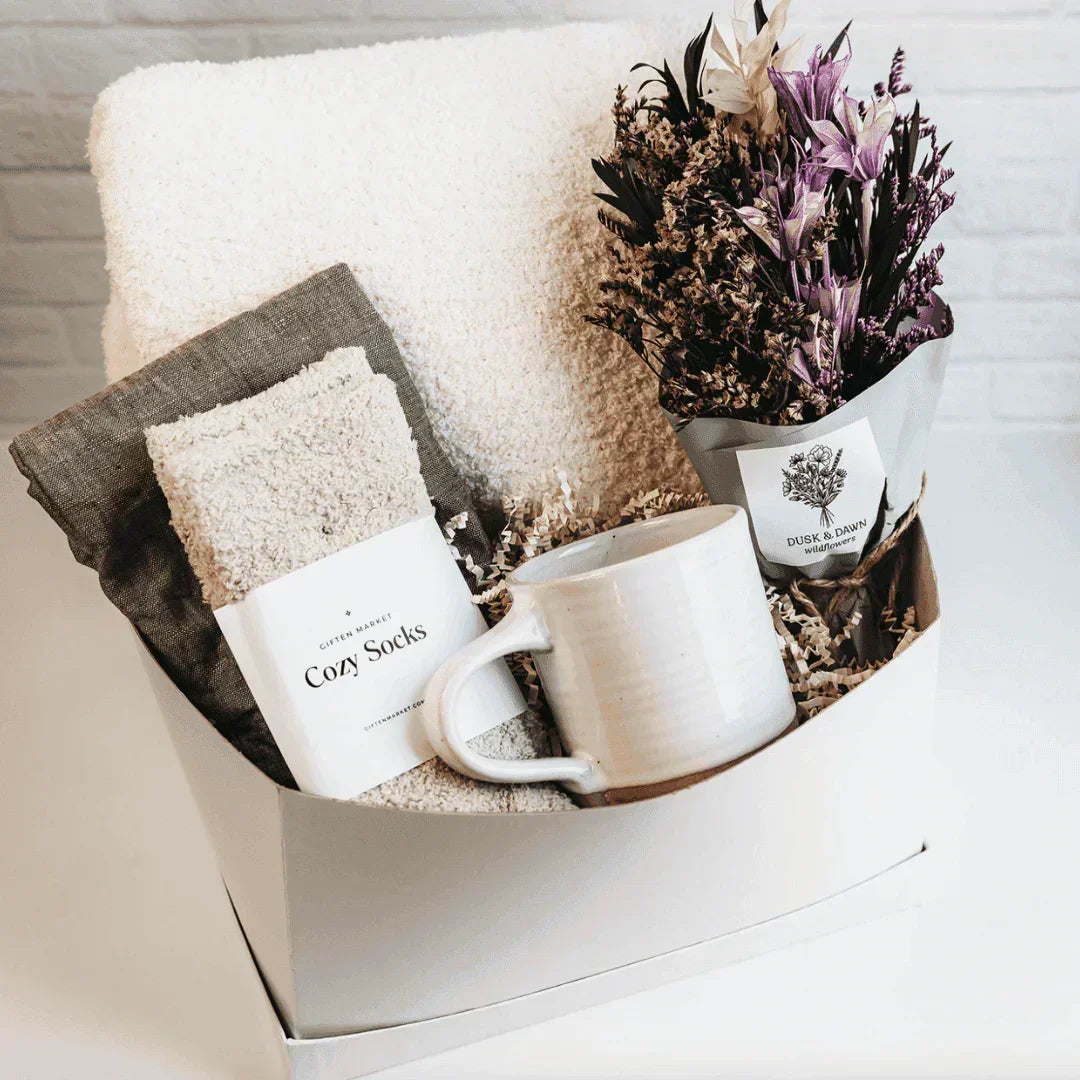 Comfort & Care Gift Box - Cream + Green - Giften Market