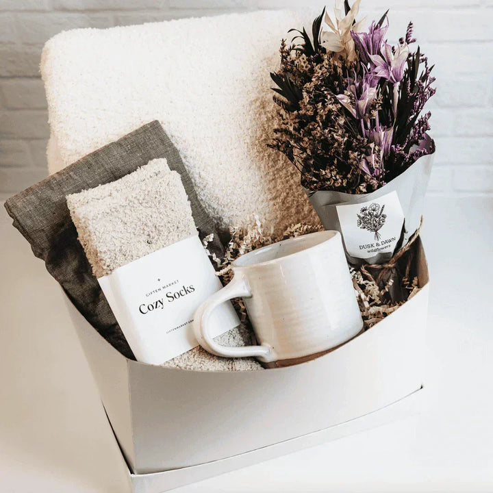 Comfort & Care Gift Box - Cream + Green - Giften Market