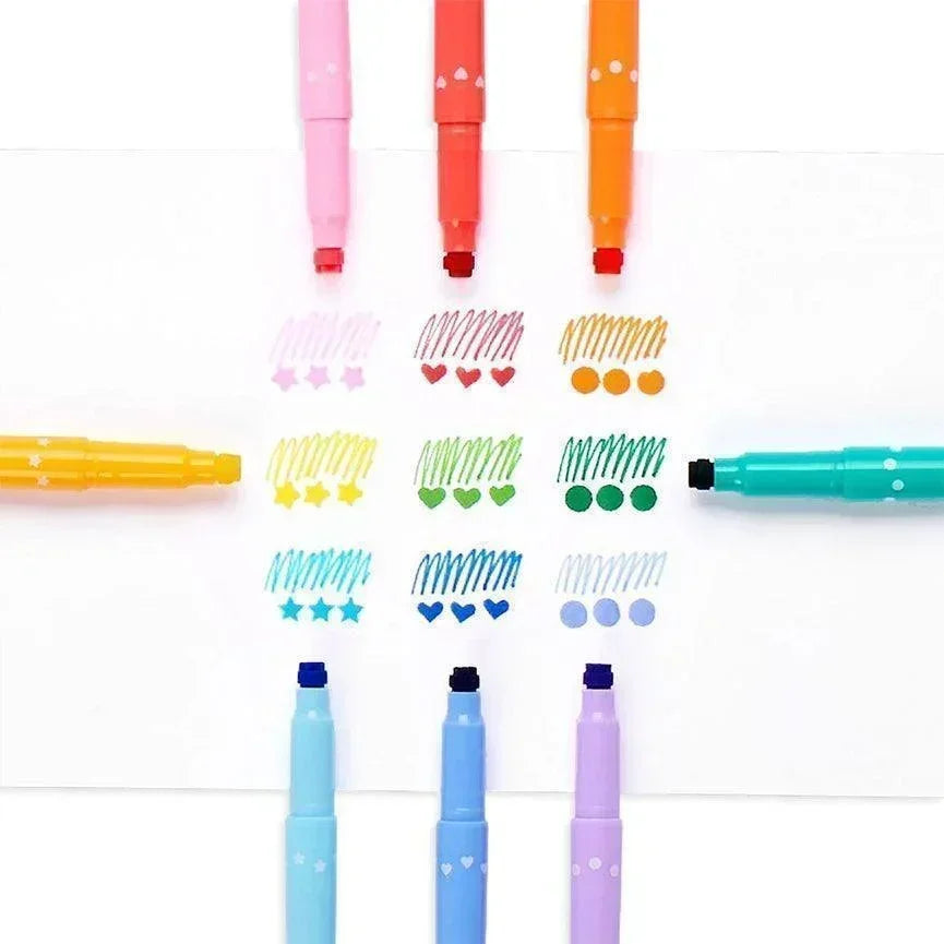 Confetti Stamp Double-Ended Markers - Giften Market