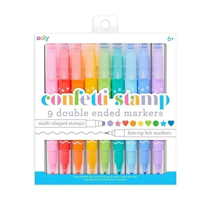 Confetti Stamp Double-Ended Markers - Giften Market